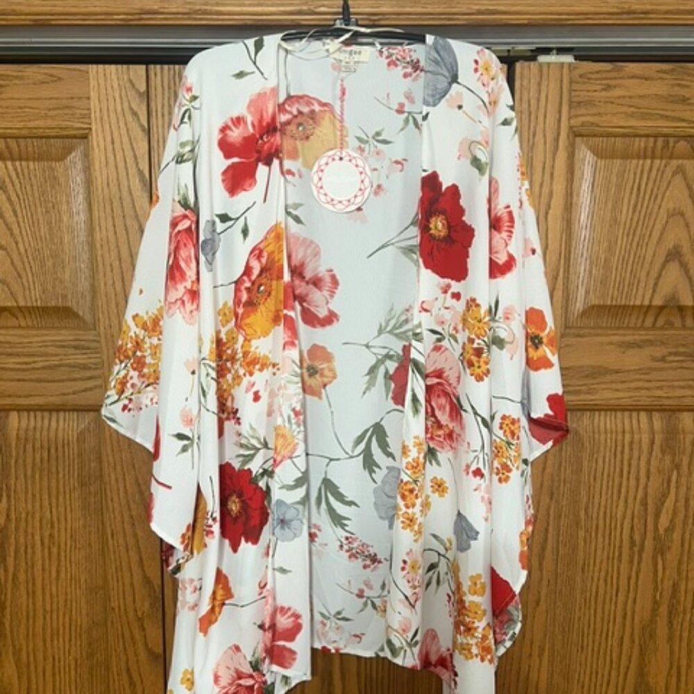 Umgee USA Floral Open Front Kimono Size M/L